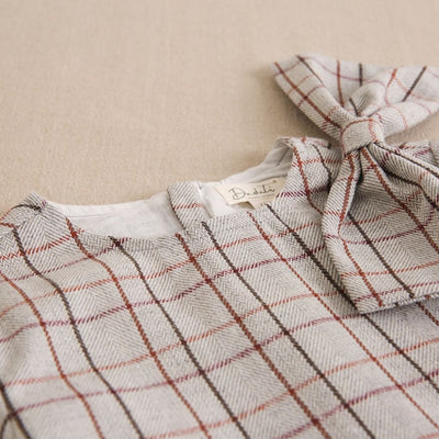 VESTIDO NIÑA GRIS CUADROS