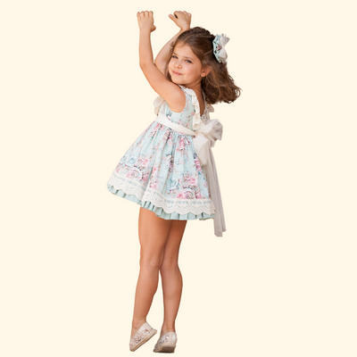 VESTIDO TALLE ALTO VERDE ROSA