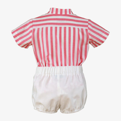 CONJUNTO BEBE NIÑO ROSA Y BLANCO
