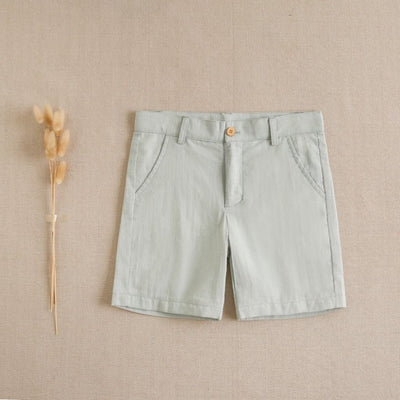 CONJUNTO DE NIÑO CAMISA DE RAYAS VERDES Y ROSAS CON BERMUDA VERDE