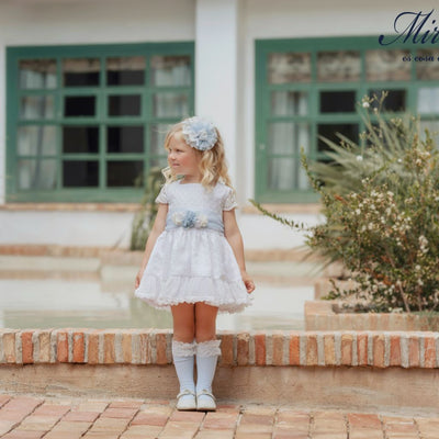 VESTIDO CEREMONIA PLUMETI BLANCO