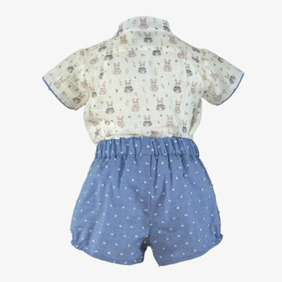 CONJUNTO BEBE NIÑO AZUL CONEJOS