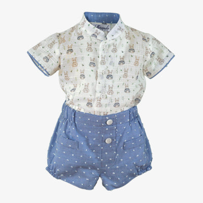 CONJUNTO BEBE NIÑO AZUL CONEJOS