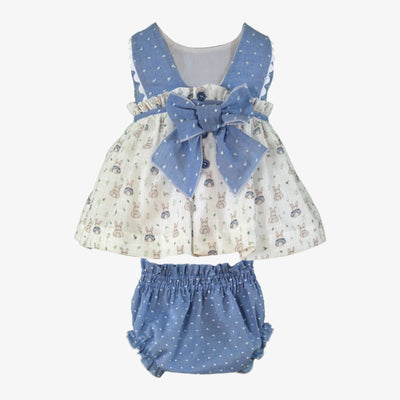 VESTIDO BEBE NIÑA AZUL CIELO CONEJOS