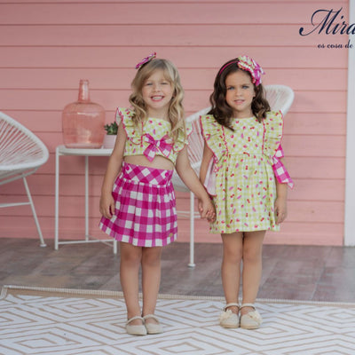 VESTIDO INFANTIL FRUTAS VERDE