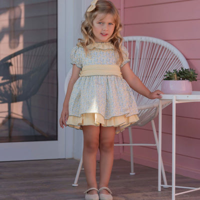 VESTIDO INFANTIL AMARILLO PIÑAS