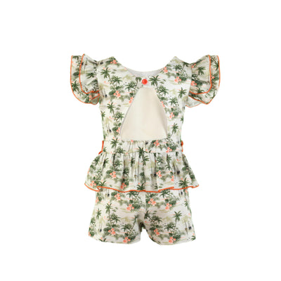 MONO PARA NIÑA CON ESTAMPADO DE PALMERAS