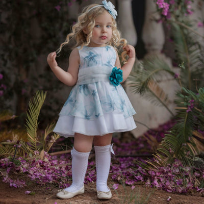 VESTIDO CEREMONIA AZUL VERDOSO