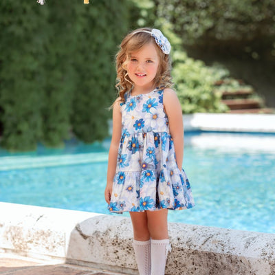 VESTIDO PARA NIÑA COLOR LILA CON ESTAMPADO DE FLORES