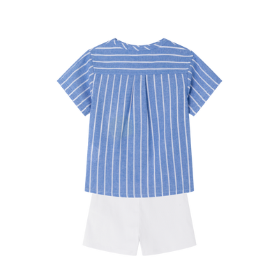 CONJUNTO BEBE NIÑO CAMISA AZUL