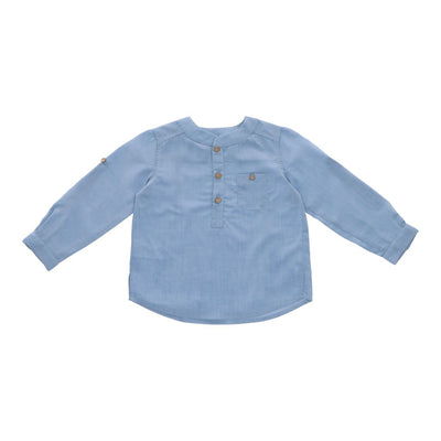 CAMISA CELESTE BOTONES MADERA - Menta Moda Infantil