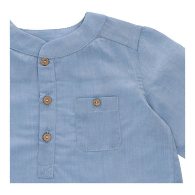 CAMISA CELESTE BOTONES MADERA - Menta Moda Infantil