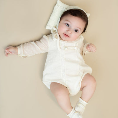 PELELE CEREMONIA CON ENCAJE MANGA LARGA - Menta Moda Infantil