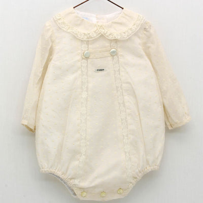 PELELE CEREMONIA CON ENCAJE MANGA LARGA - Menta Moda Infantil