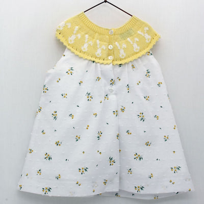 VESTIDO PLUMETI FLOR CON CAPACETE - Menta Moda Infantil