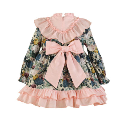 VESTIDO MANGA LARGA NINA ESTAMPADO CELESTIAL - Menta Moda Infantil