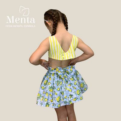 VESTIDO CUERPO RAYAS AMARILLAS Y CUERPO LIMONES