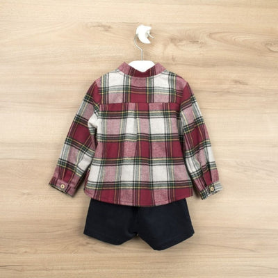 CONJUNTO PANTALÓN CORTO Y CAMISA CUELLO MAO CELEBRATE - Menta Moda Infantil