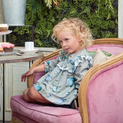 VESTIDO BEBE NINA MANGA LARGA ESTAMPADO GLOBOS AEROSTATICOS CON POLOLO FAMILIA ESPERANZA - Menta Moda Infantil