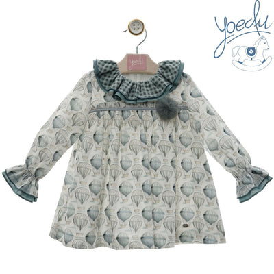 VESTIDO NINA MANGA LARGA ESTAMPADO GLOBOS FAMILIA ALASKA - Menta Moda Infantil