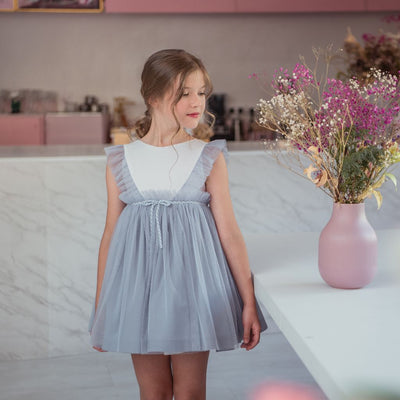 VESTIDO INFANTIL FLAUTA VERDE EMPOLVADO - Menta Moda Infantil