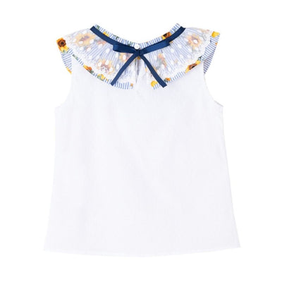 CONJUNTO NIÑA AZUL Y GIRASOLES - Menta Moda Infantil