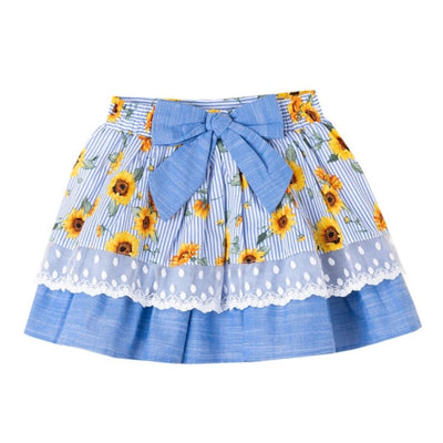 CONJUNTO NIÑA AZUL Y GIRASOLES - Menta Moda Infantil