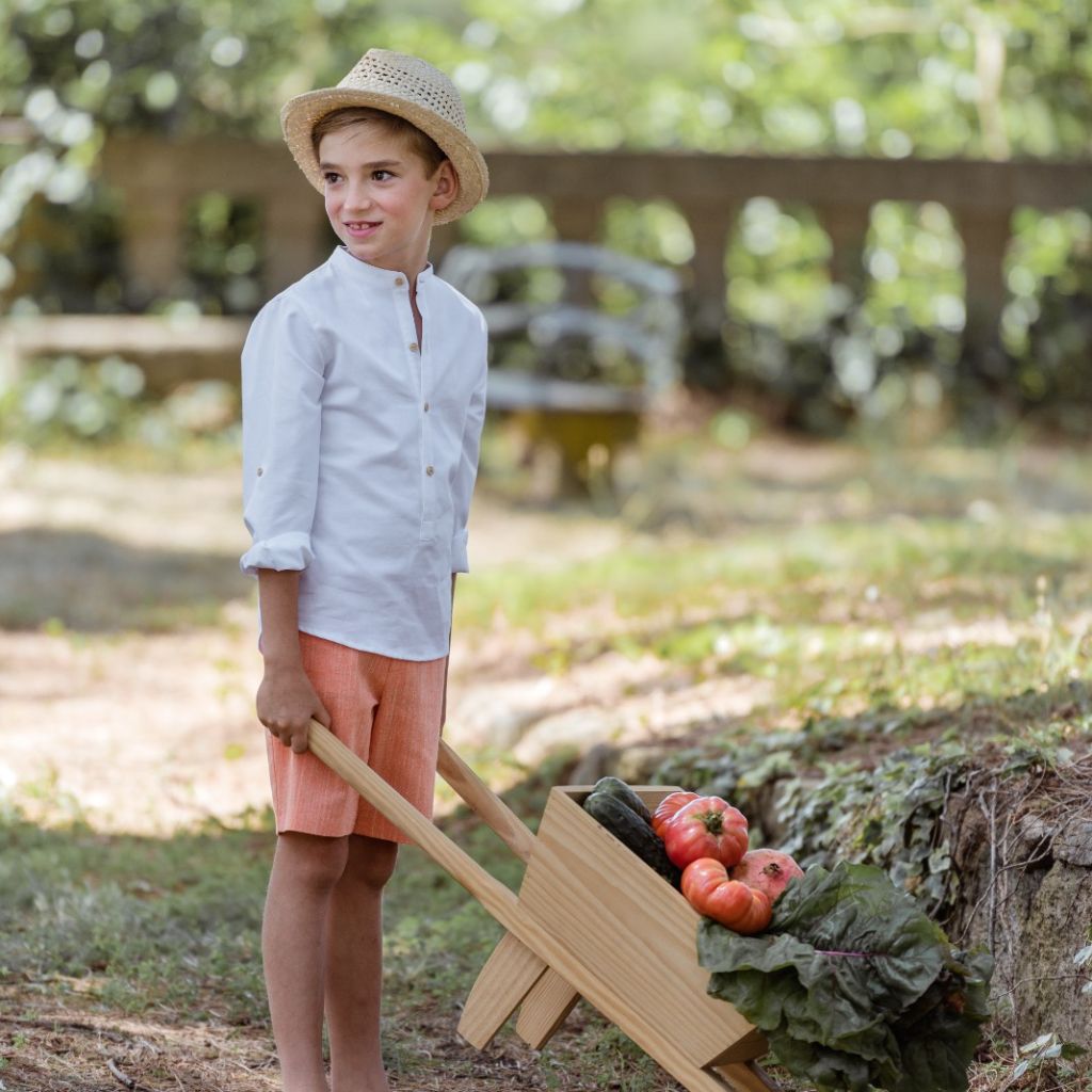 TRAJE INFANTIL PANTALON BERMUDA FAMILIA CORALES