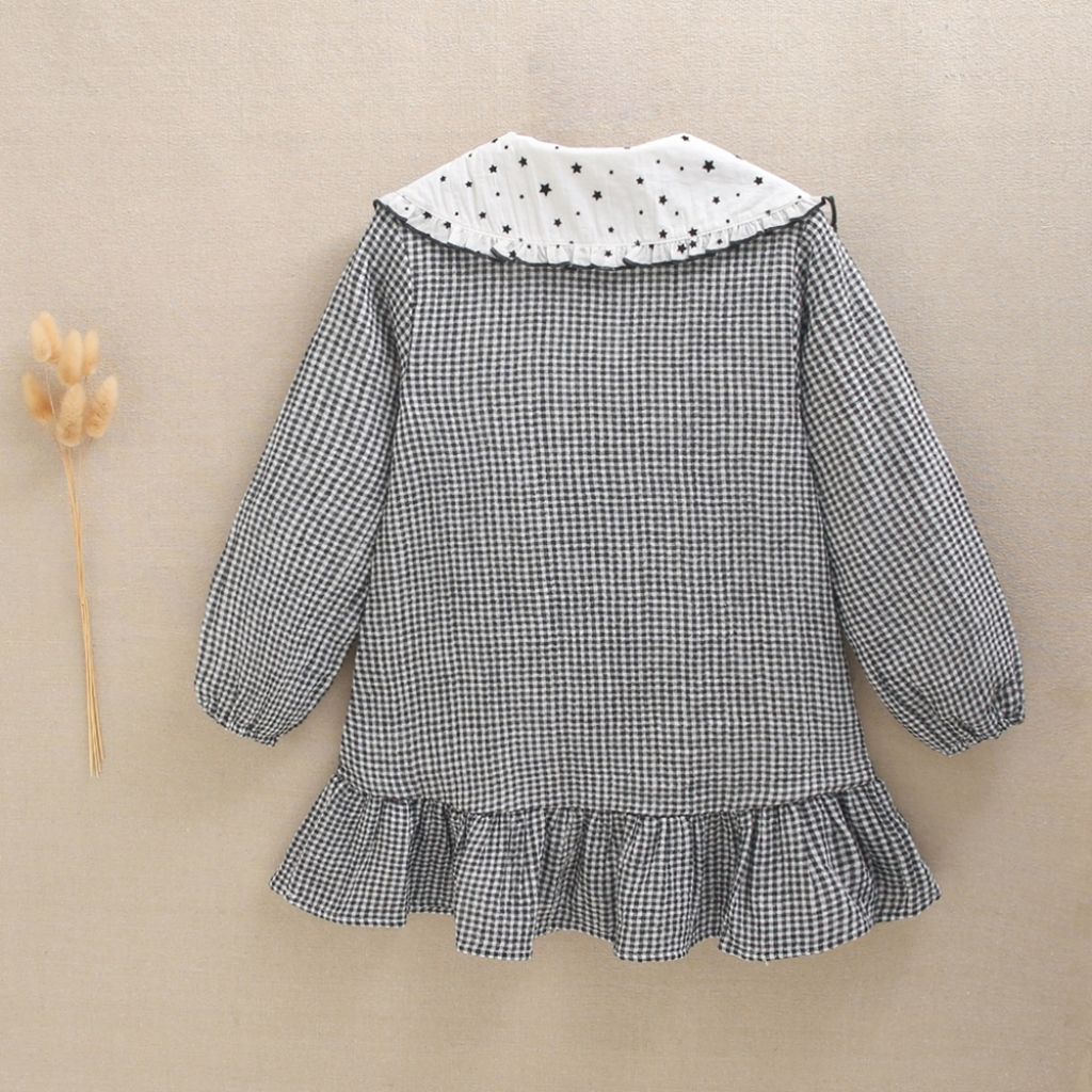 VESTIDO NIÑA VICHY NEGRO