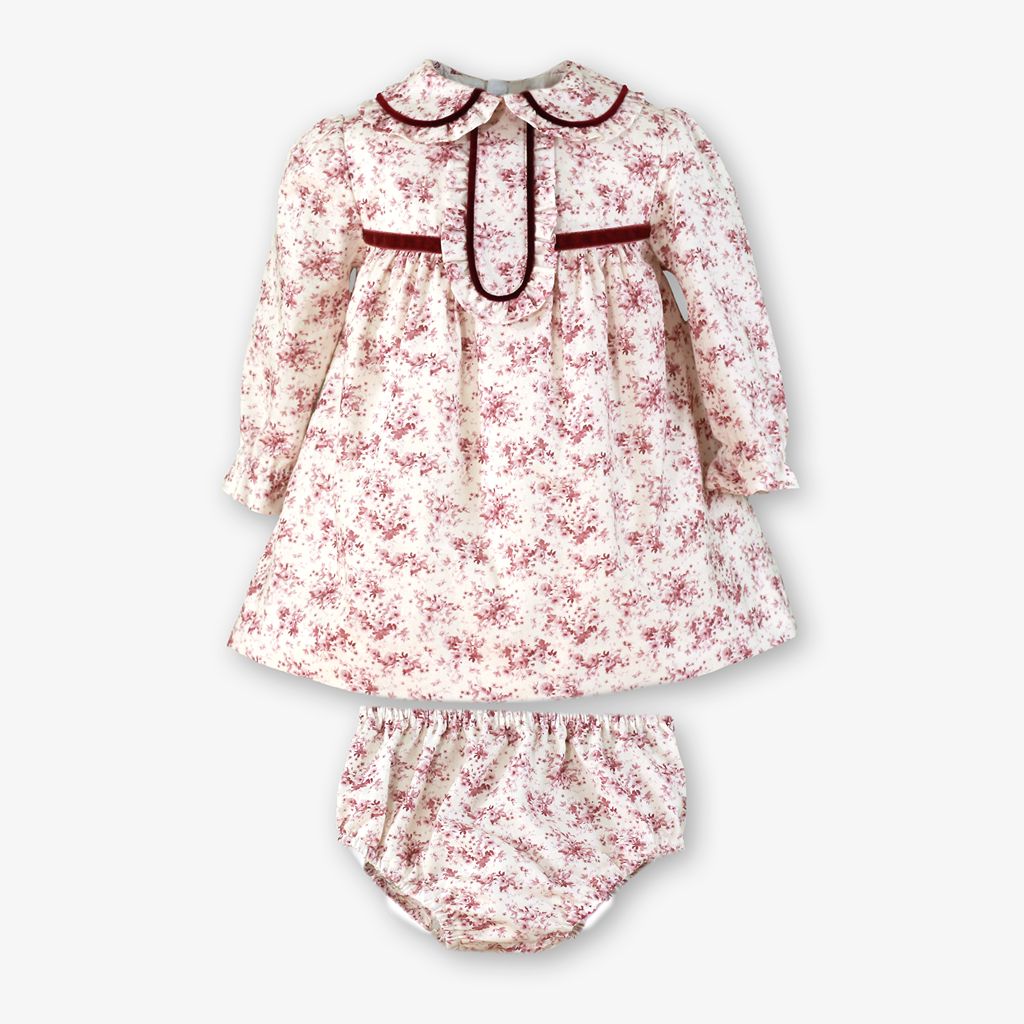 VESTIDO BRAGUITA BEBE ESTAMPADO VINO