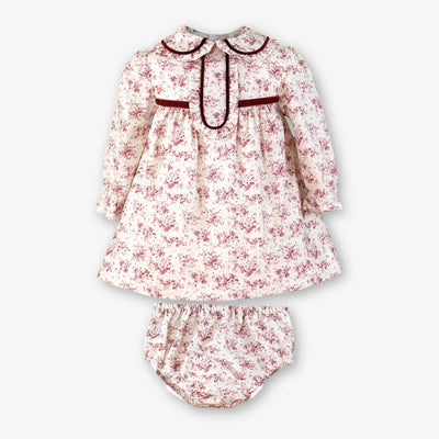 VESTIDO BRAGUITA BEBE ESTAMPADO VINO
