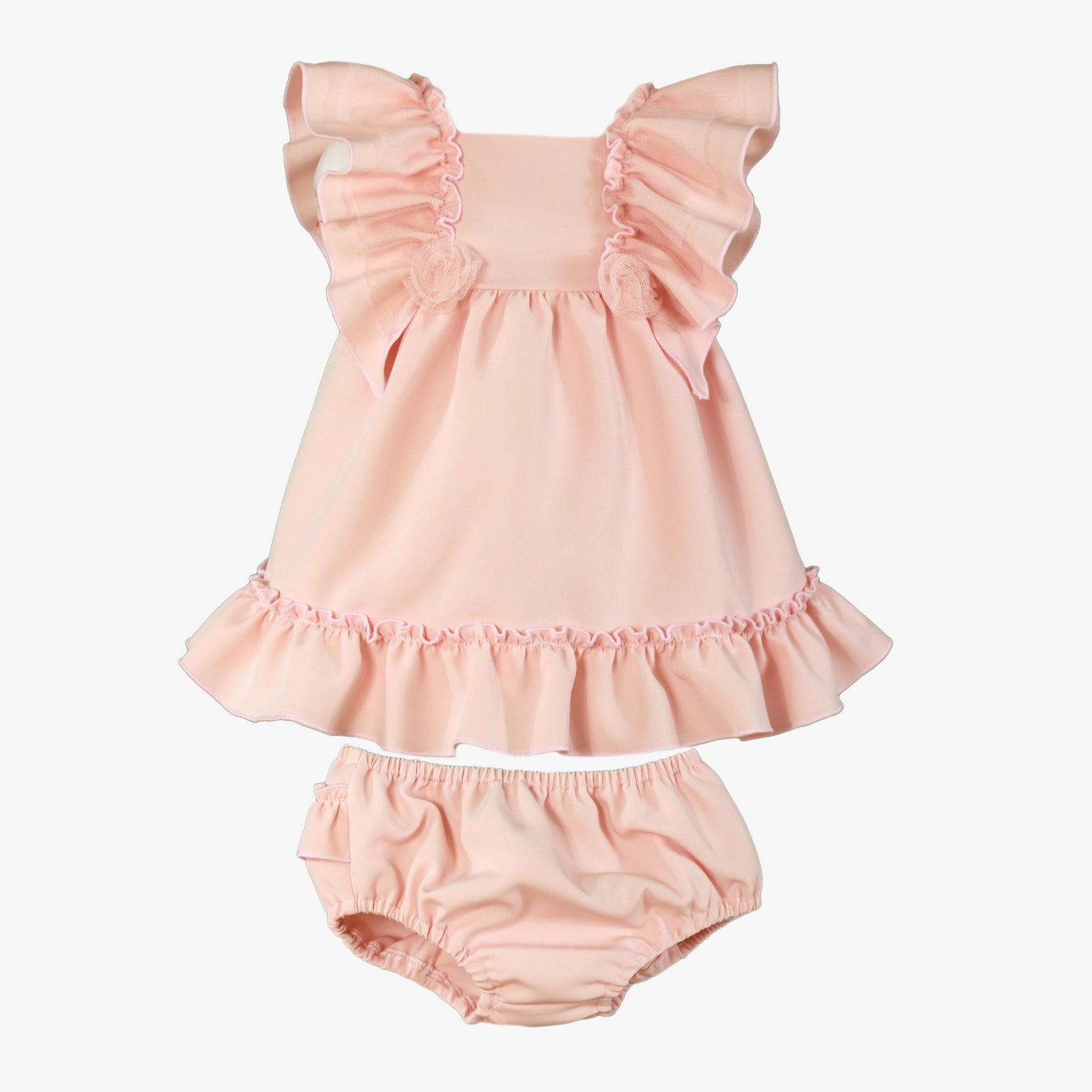 VESTIDO BEBE NIÑA ROSA SUAVE