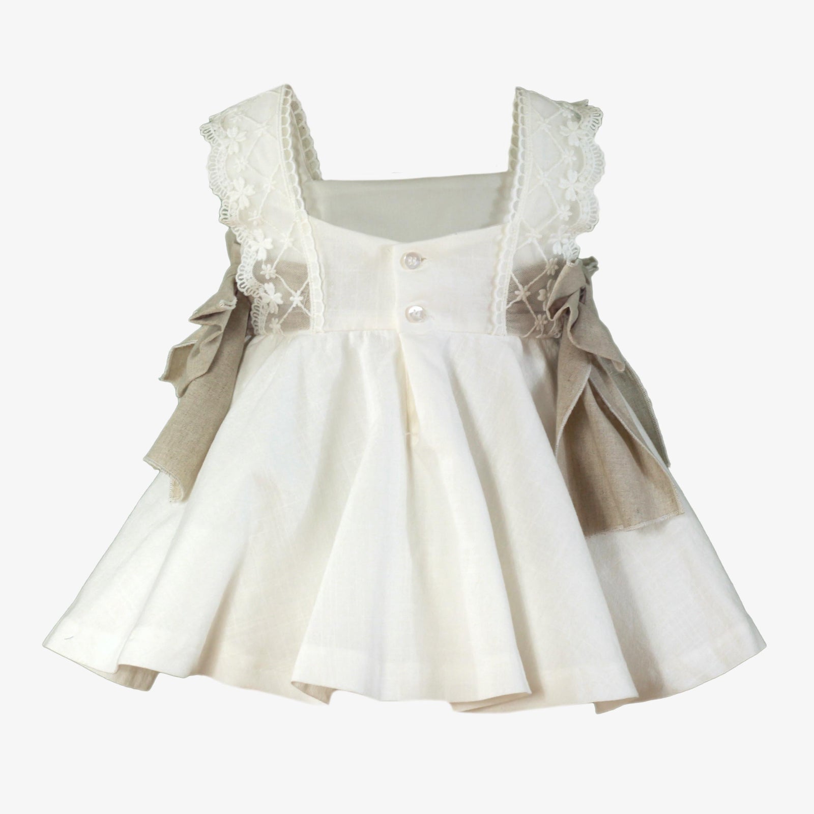 VESTIDO CEREMONIA BEBE NIÑA HUESO