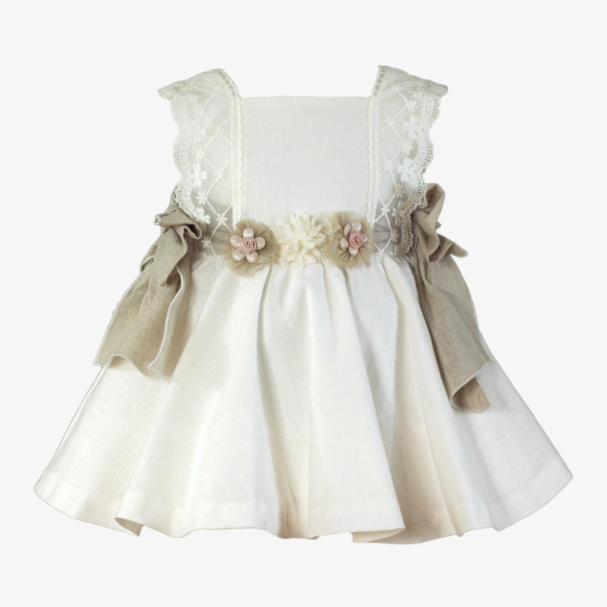 VESTIDO CEREMONIA BEBE NIÑA HUESO