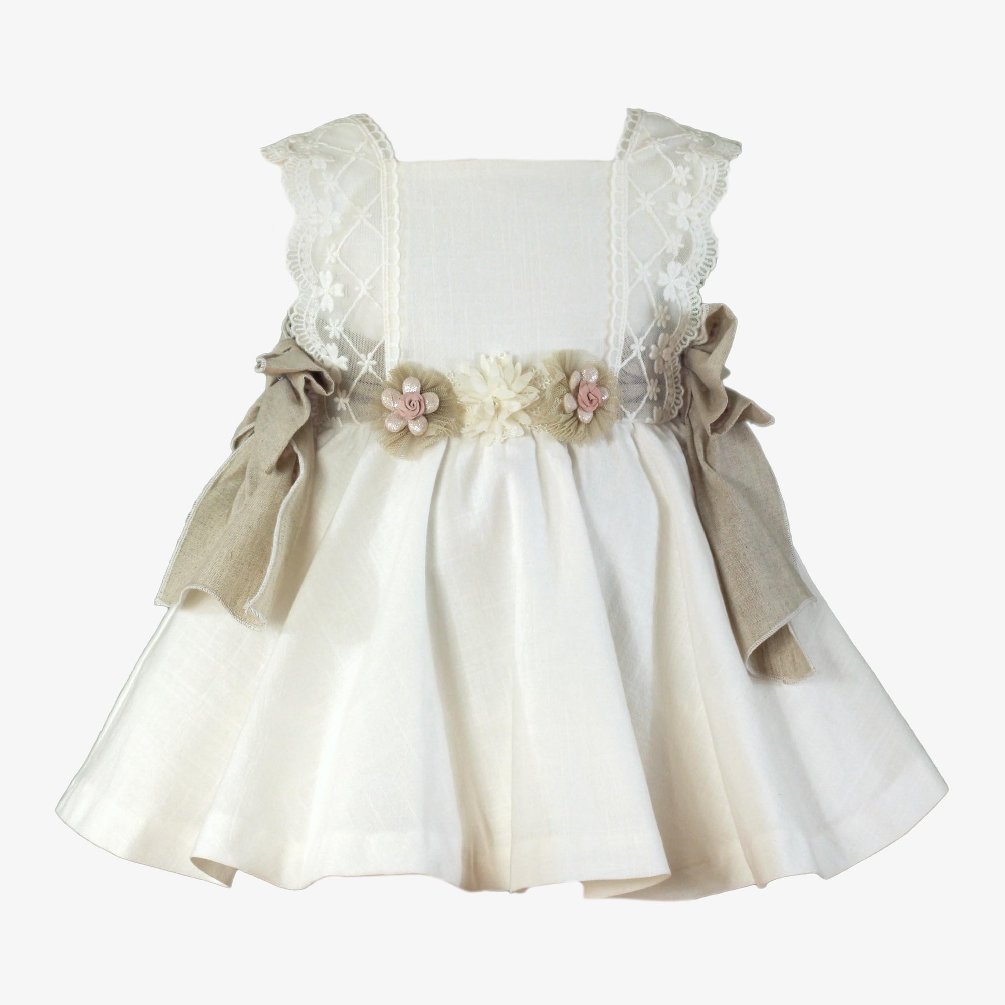 VESTIDO CEREMONIA BEBE NIÑA HUESO