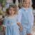 VESTIDO BEBE NIÑA CELESTE LINO