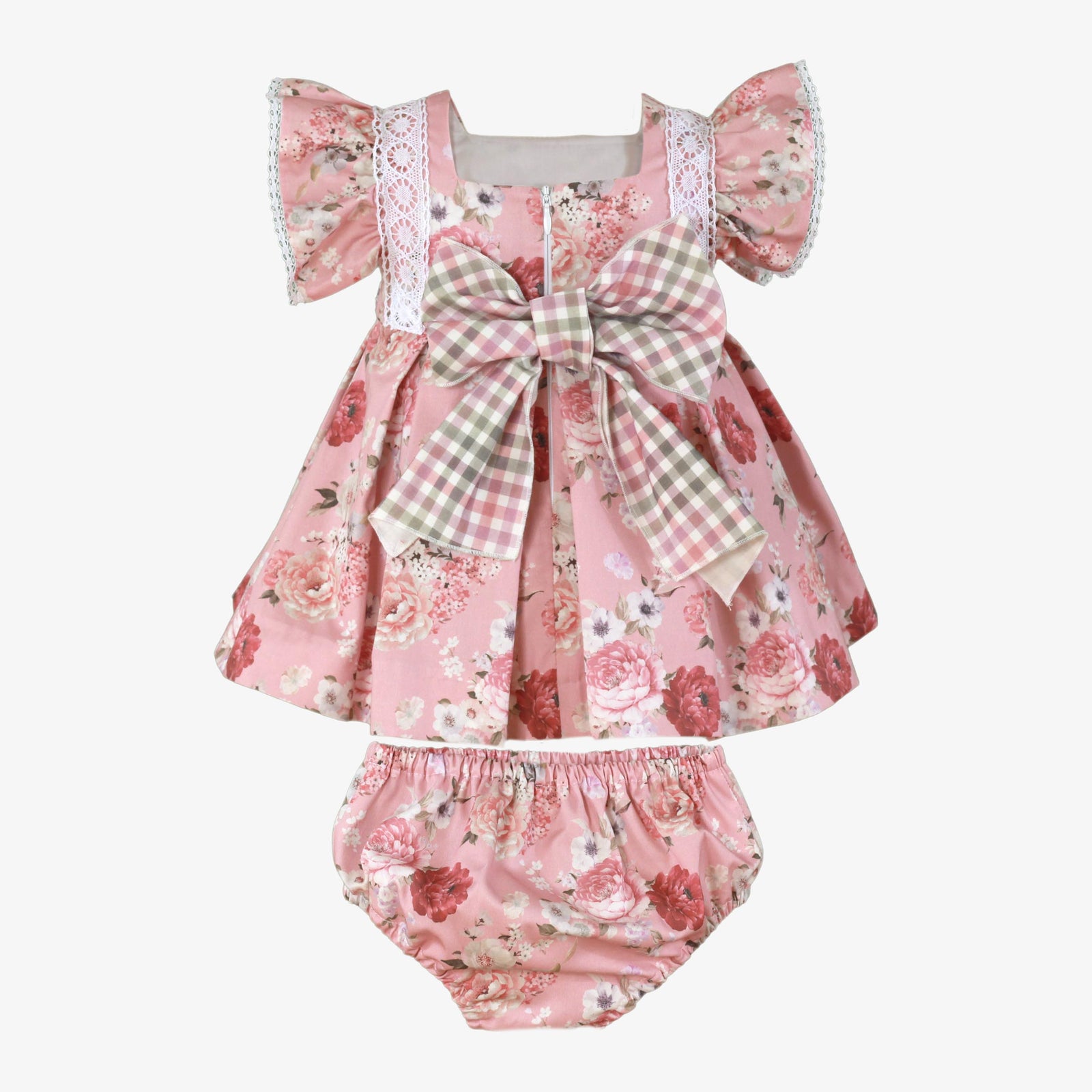 VESTIDO BEBE NIÑA ESTAMPADO ROSA OSCURO