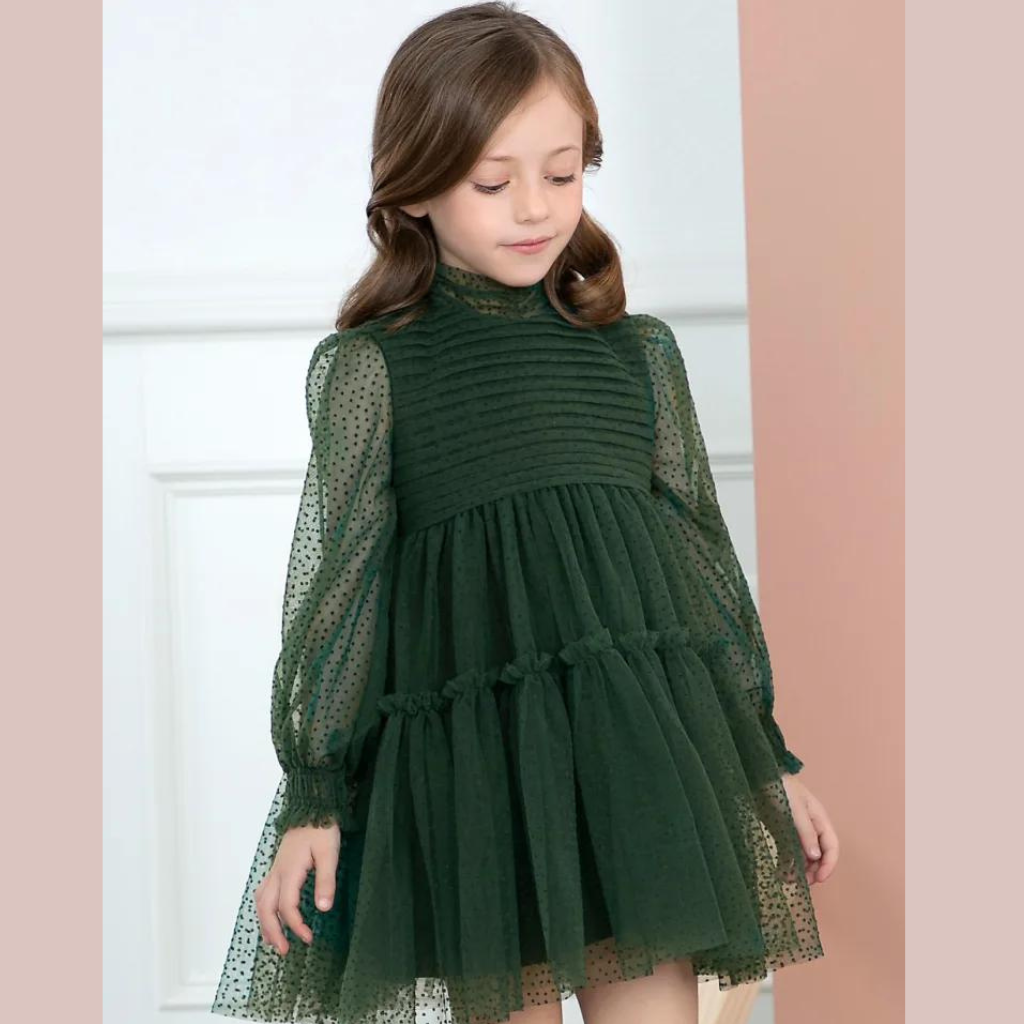 VESTIDO TUL FLOCADO NIÑA