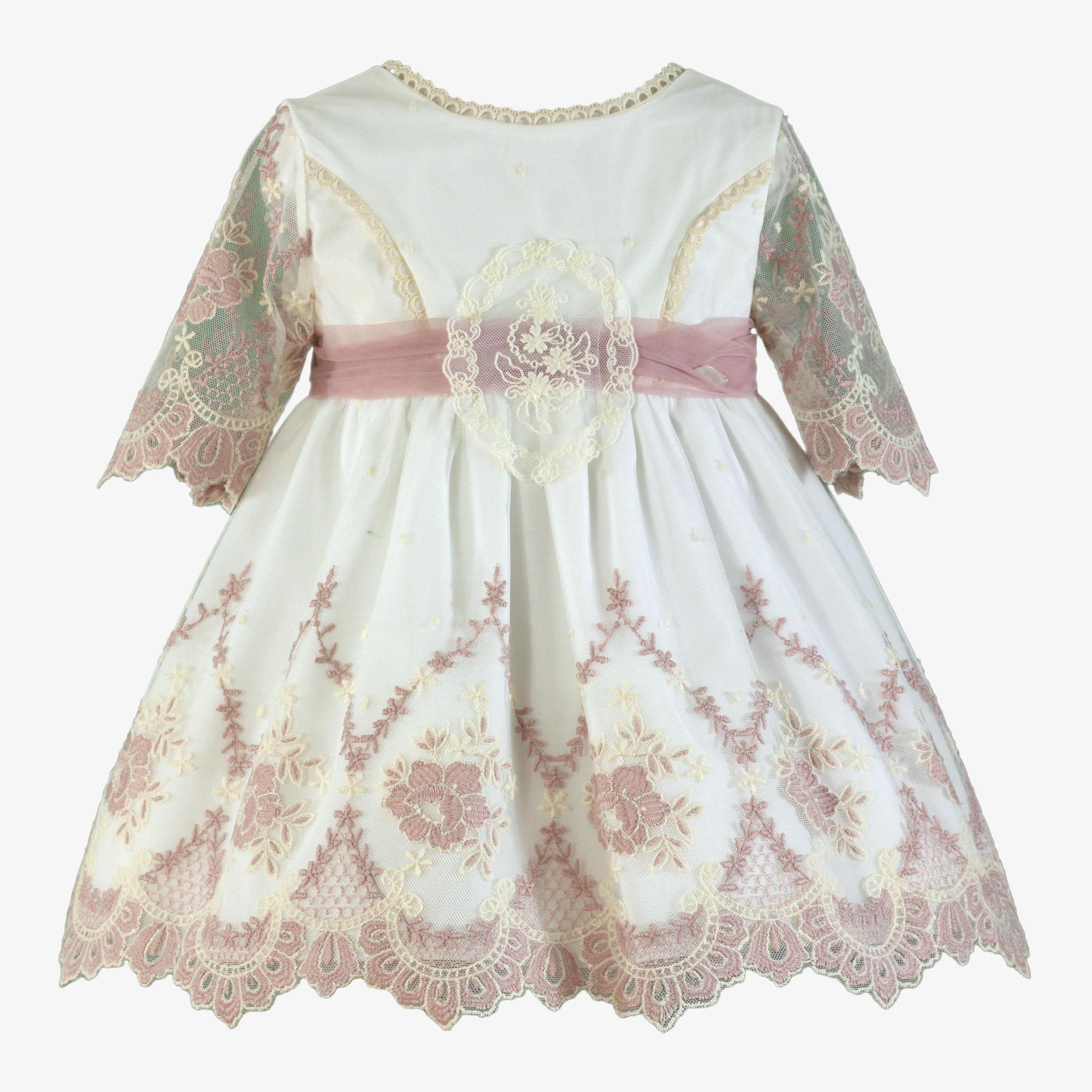 VESTIDO INFANTIL CEREMONIA TUL BORDADO IVORY