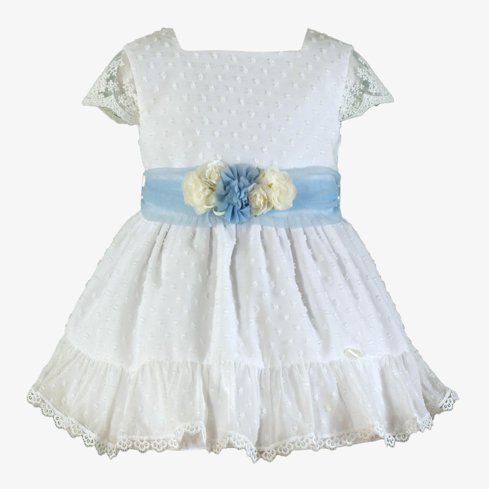 VESTIDO CEREMONIA PLUMETI BLANCO