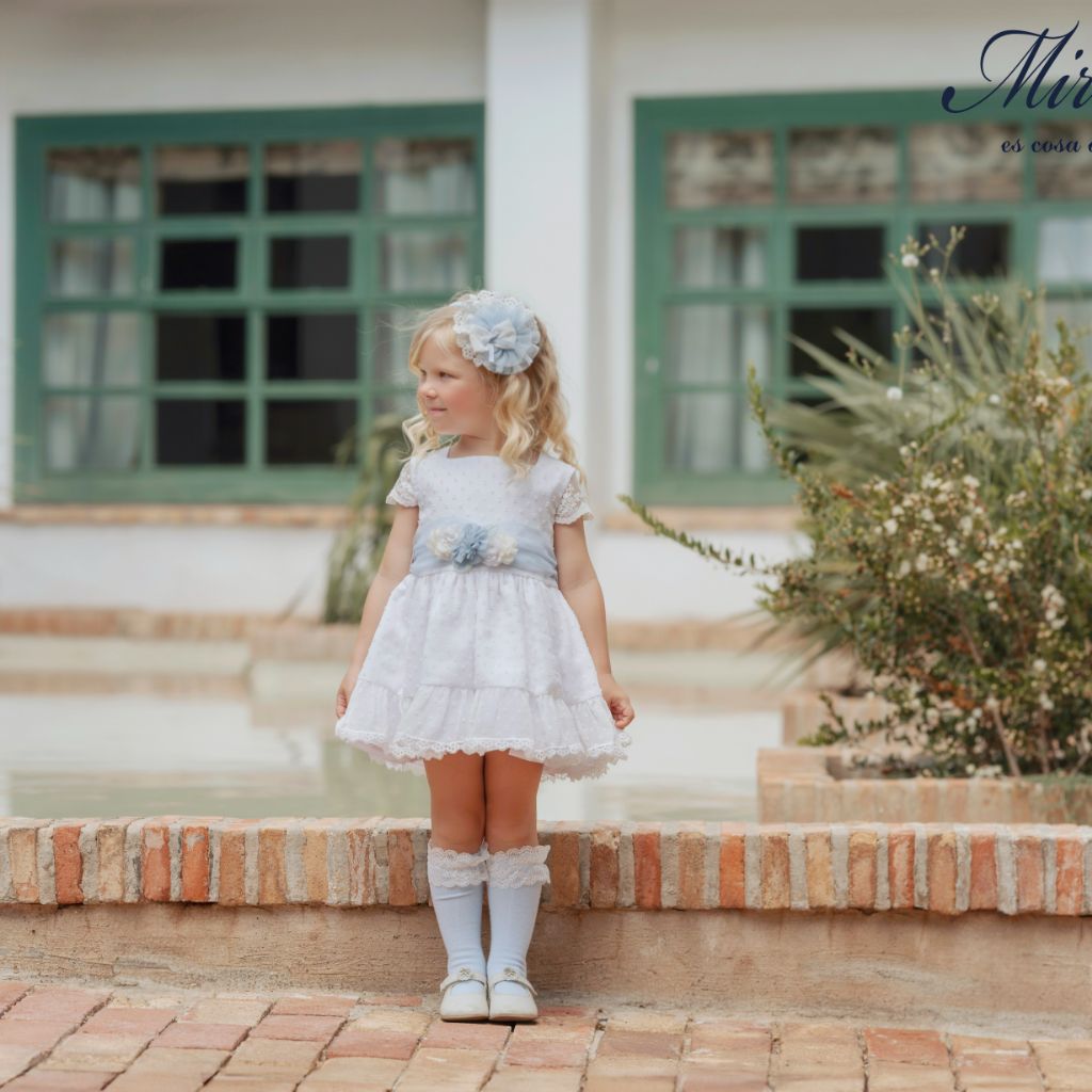 VESTIDO CEREMONIA PLUMETI BLANCO