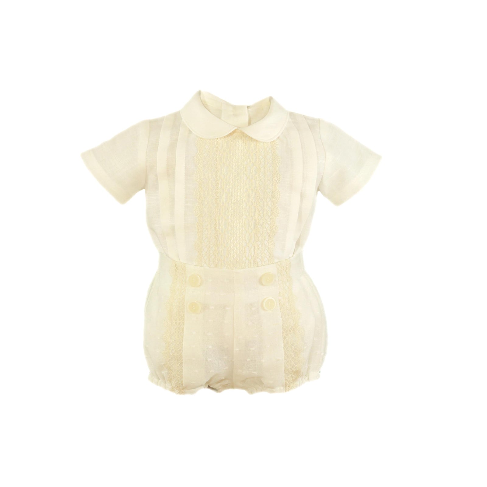 CAMISA MANGA CORTA CON BERMUDA COLOR BEIGE PARA BEBÉ