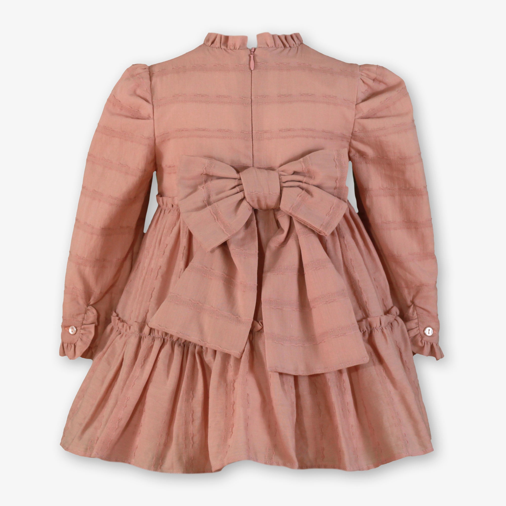VESTIDO NIÑA ROSA PALO LISO