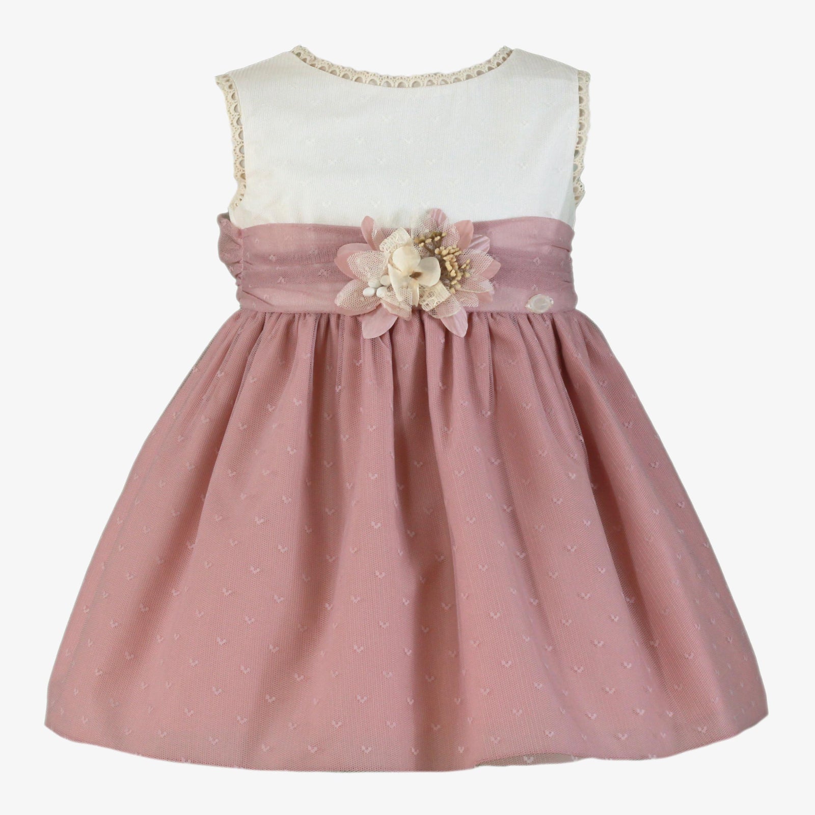 VESTIDO INFANTIL CEREMONIA PALO DE ROSA