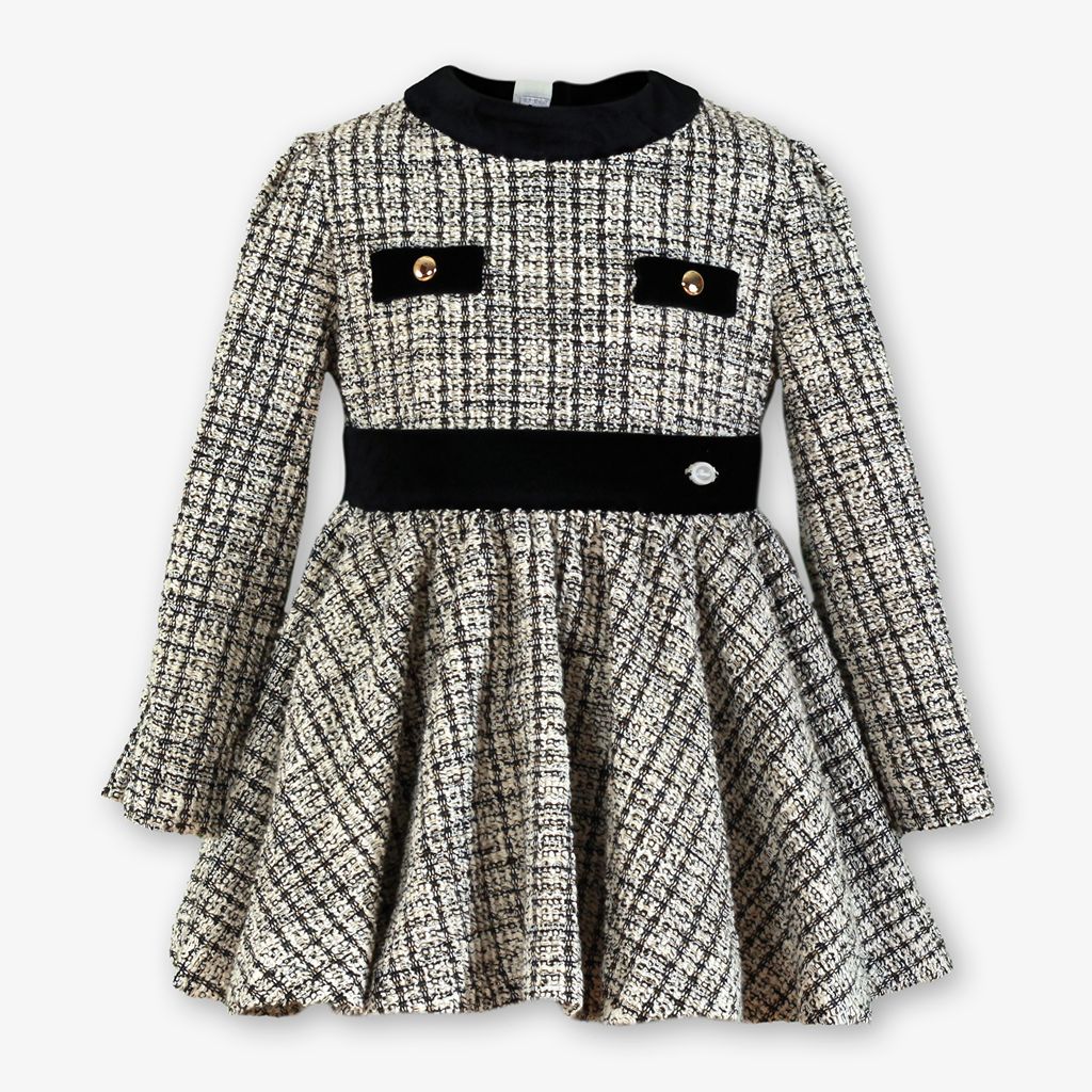 VESTIDO INFANTIL TWEED NEGRO