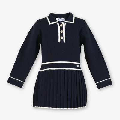 VESTIDO INFANTIL PUNTO AZUL MARINO