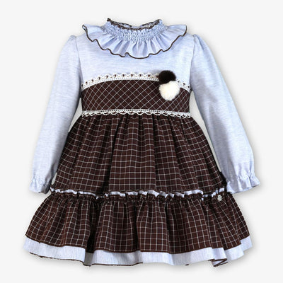 VESTIDO INFANTIL CAFE CELESTE