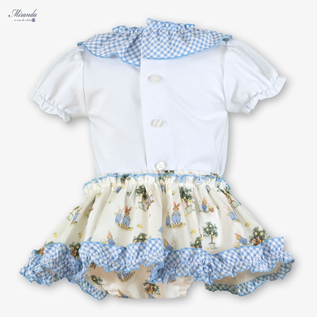 CONJUNTO BLUSA Y BRAGUITA BEBE NIÑA CONEJITOS