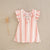 VESTIDO DE NIÑA ESTAMPADO DE RAYAS EN TONOS CORAL