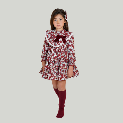 VESTIDO VINO DE FLORES PARA NIÑA - Menta Moda Infantil